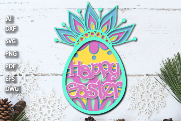 3D Happy Easter Egg Mandala Multilayered – A Creative Fusion of Tradition and Modern Design