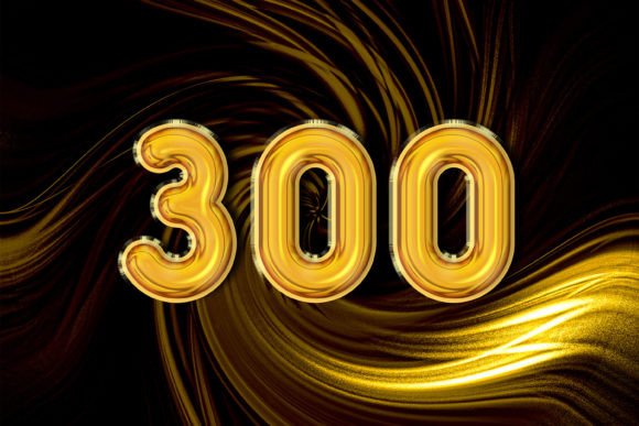 3D Rendering of Alphabet Gold Number 300: A Versatile Tool for Creative Projects