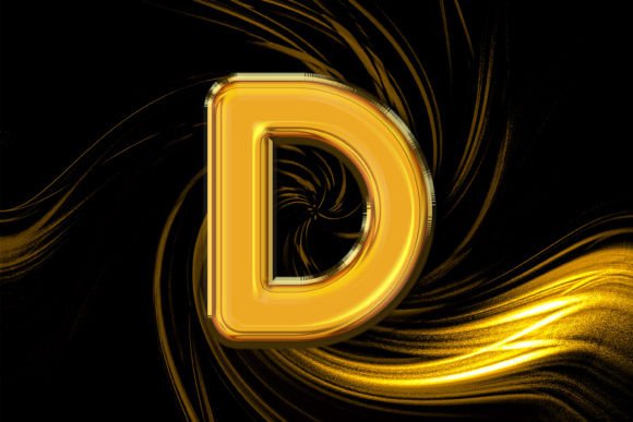 3D Rendering of Gold Alphabet D Letter: A Versatile Design Element for Creative Projects