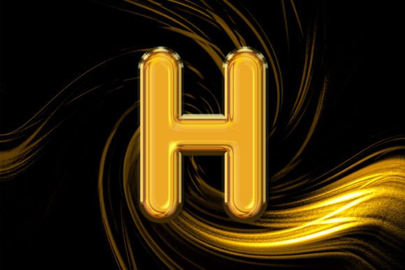 3D Rendering of Gold Alphabet H Letter – A Versatile Design Element for Creative Projects