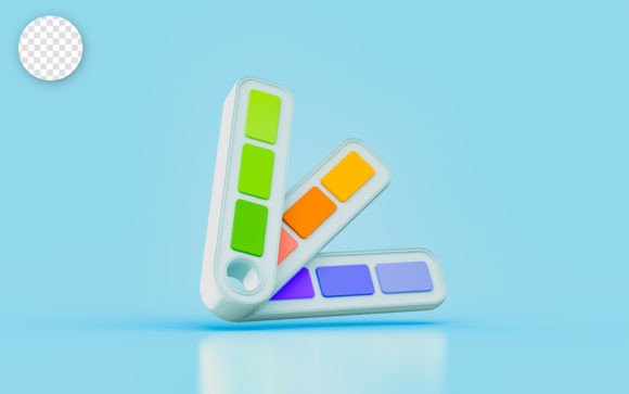 Color Plate Sign Green Orange Purple 3D Render for Creative Design