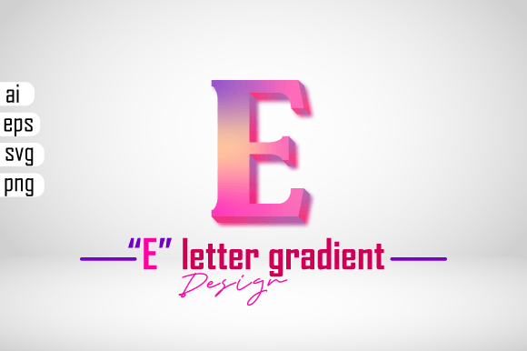 Colorful 3D Gradient Effect Letter “E” for Creative and Commercial Use
