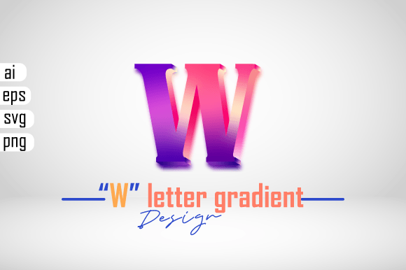 Colorful 3D Gradient Effect Letter “W”: A Versatile Design Element for Creative Projects