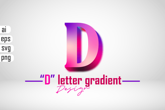 Colorful 3D Gradient Letter D for Creative Projects