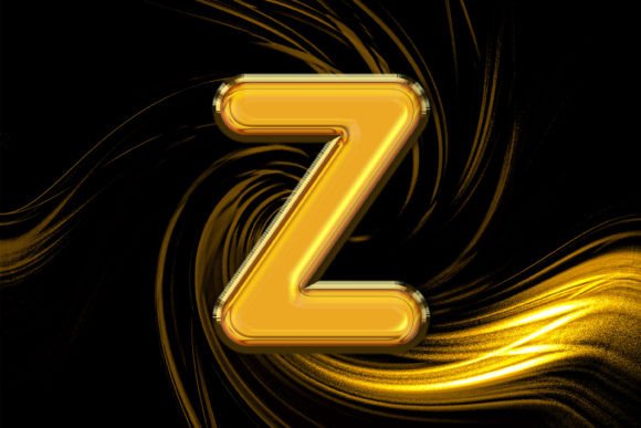 Enhancing Design Projects with 3D Rendering of Gold Alphabet Z Letter and Balloon Text Effects