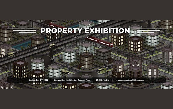 Enhancing Visual Impact with Property Exhibition Web Banner Templates Featuring 3D Illustration Backgrounds