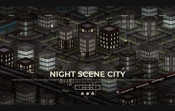 Landing Page Template With 3D City: A Modern Design Solution for Urban Themes