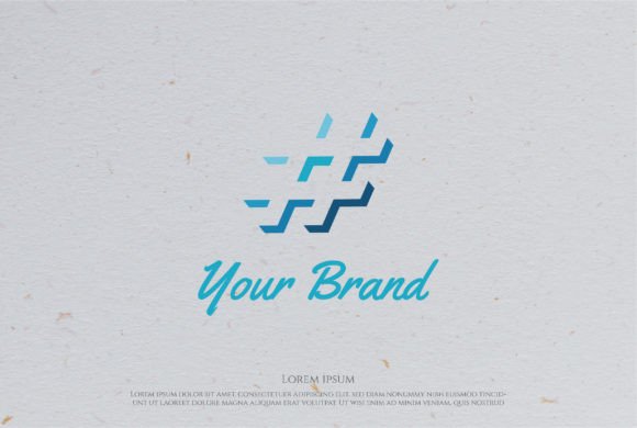 Modern 3D Simple Minimalist Hashtag Logo Design