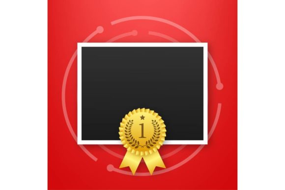 Trophy and Frame Realistic Composition